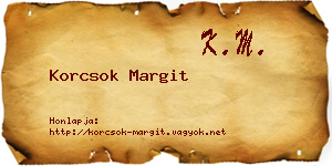 Korcsok Margit névjegykártya